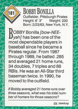 1990 Sports Illustrated for Kids #181 Bobby Bonilla Back