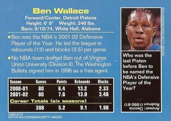 2002 Sports Illustrated for Kids #173 Ben Wallace Back
