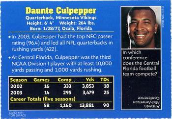 2004 Sports Illustrated for Kids #411 Daunte Culpepper Back