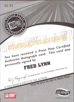 2009 Press Pass Fusion - Autographs Silver #SS-FL Fred Lynn Back