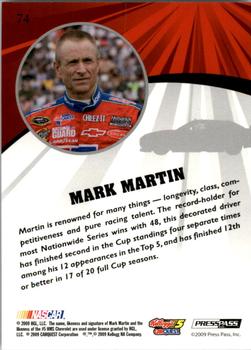 2009 Press Pass Fusion - Gold #74 Mark Martin Back