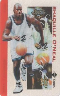 1996 Classic Assets - Crystal Phone Cards $20 #5 Shaquille O'Neal Front