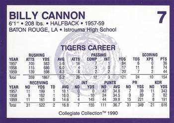 1990 Collegiate Collection LSU Tigers #7 Billy Cannon Back