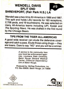 1989 LSU Tigers All-Americans #9 Wendell Davis Back