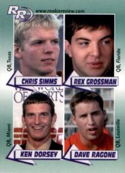 2002 Rookie Review (unlicensed) #5 Chris Simms / Rex Grossman / Ken Dorsey / Dave Ragone Front
