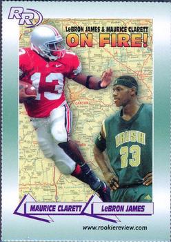 2002 Rookie Review #36 Maurice Clarett / LeBron James Front