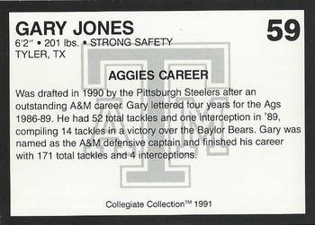 1991 Collegiate Collection Texas A&M Aggies #59 Gary Jones Back