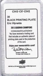 2013 Upper Deck Goodwin Champions - Mini Printing Plates Black #38 Eric Wynalda Back