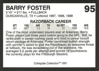 1991 Collegiate Collection Arkansas Razorbacks #95 Barry Foster Back