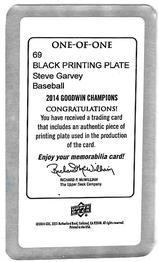 2014 Upper Deck Goodwin Champions - Mini Printing Plates Black #69 Steve Garvey Back