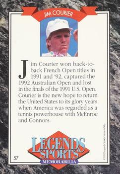 1992 Legends Sports Memorabilia #57 Jim Courier Back
