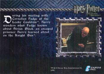 2004 Cards Inc. Harry Potter and the Prisoner of Azkaban #11 A Chat with Cornelius Fudge Back