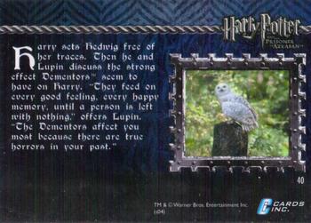 2004 Cards Inc. Harry Potter and the Prisoner of Azkaban #40 Setting Hedwig Free Back