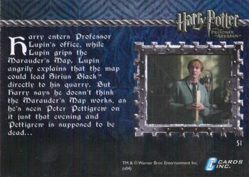2004 Cards Inc. Harry Potter and the Prisoner of Azkaban #51 Peril of the Marauder's Map Back