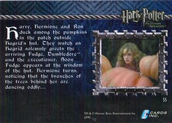 2004 Cards Inc. Harry Potter and the Prisoner of Azkaban #55 Hiding Amongst the Pumpkins Back
