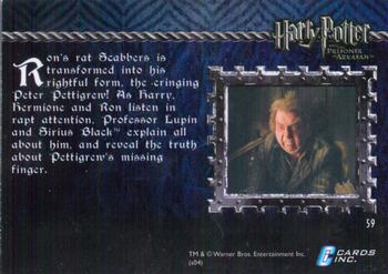 2004 Cards Inc. Harry Potter and the Prisoner of Azkaban #59 Scabbers Transformed! Back