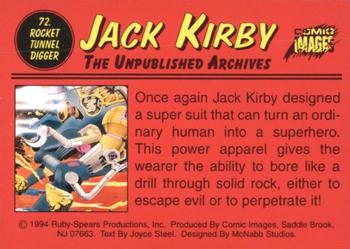 1994 Comic Images Jack Kirby: The Unpublished Archives #72 Rocket Tunnel Digger Back