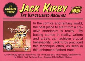 1994 Comic Images Jack Kirby: The Unpublished Archives #81 Firepower Flatbed Back