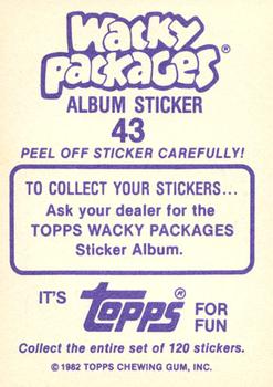 1982 Topps Wacky Packages Stickers #43 Playskull Back