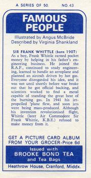 1969 Brooke Bond Famous People #43 Frank Whittle Back