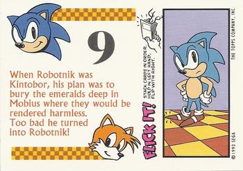 1993 Topps Sonic the Hedgehog - Flick It #9 Sonic Hedgehog Back