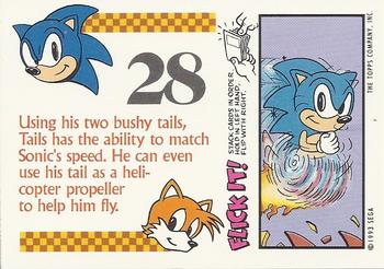 1993 Topps Sonic the Hedgehog - Flick It #28 Sonic Hedgehog Back