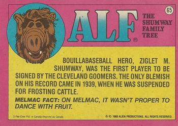 1988 O-Pee-Chee Alf #65 Let's play cards! Everything's wild for guys from Melmac! Back