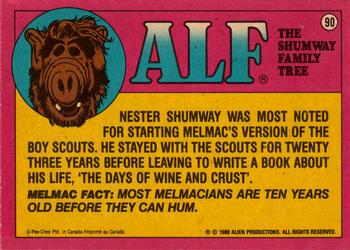 1988 O-Pee-Chee Alf #90 When you're like me, finding hair in your food is an occupational hazard! Back