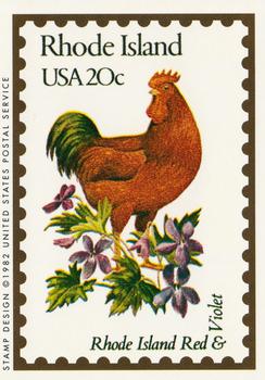 1991 Bon Air Birds and Flowers (50 States) #39 Rhode Island    Rhode Island Red          Violet Front