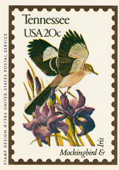 1991 Bon Air Birds and Flowers (50 States) #42 Tennessee       Mockingbird               Iris Front