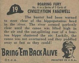 1950 Topps Bring 'Em Back Alive (R714-2) #19 Roaring Fury Back