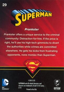 2013 Cryptozoic DC Comics Superman The Legend #29 Prankster Back