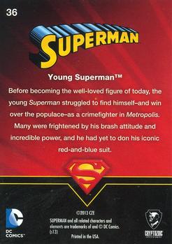 2013 Cryptozoic DC Comics Superman The Legend #36 Young Superman Back