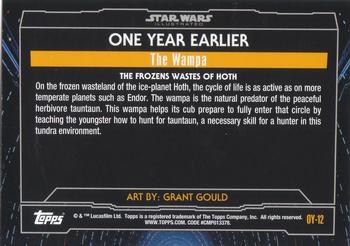 2015 Topps Star Wars Illustrated The Empire Strikes Back - One Year Earlier #OY-12 The Wampa Back