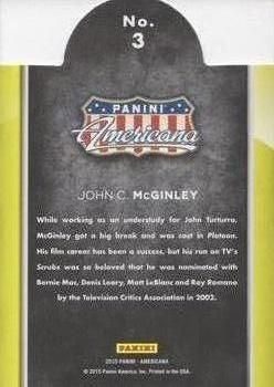 2015 Panini Americana - On the Tube Modern #3 John C. McGinley Back