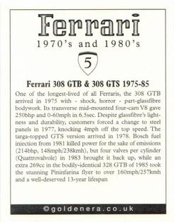 2003 Golden Era Ferrari 1970s and 1980s #5 308 GTS 4V Back