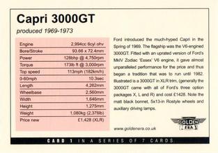 2004 Golden Era Capri Mk I Performance Models 1969-74 #1 Capri 3000GT Back