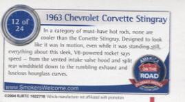 2004 America on the Road: Celebrate America #12 1963 Chevrolet Corvette Stingray Back