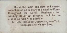 1888 Kinney Tobacco Military (N224) #NNO Private, Chicago Zouaves, Ill. Militia Back