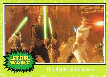 2015 Topps Star Wars Journey to the Force Awakens - Jabba Slime Green Starfield #9 The Battle of Geonosis Front