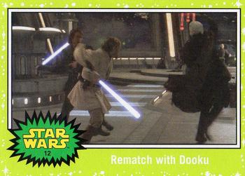 2015 Topps Star Wars Journey to the Force Awakens - Jabba Slime Green Starfield #12 Rematch with Dooku Front