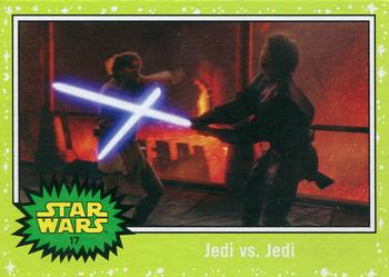 2015 Topps Star Wars Journey to the Force Awakens - Jabba Slime Green Starfield #17 Jedi vs. Jedi Front