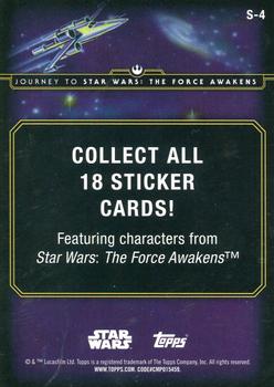 2015 Topps Star Wars Journey to the Force Awakens - Character Stickers #S-4 Rey Back