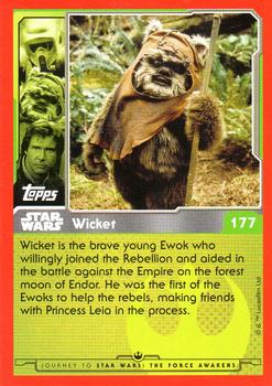 2015 Topps Star Wars Journey to the Force Awakens (UK version) #177 Wicket Back