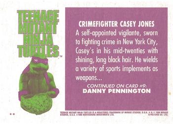 1990 O-Pee-Chee Teenage Mutant Ninja Turtles: The Movie #8 Crimefighter Casey Jones Back