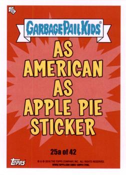 2016 Topps Garbage Pail Kids American As Apple Pie In Your Face #25a Skip Skater Back