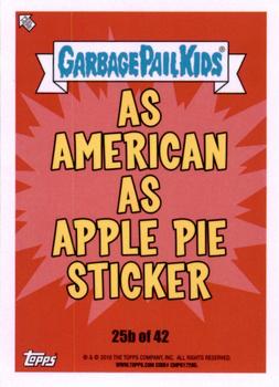 2016 Topps Garbage Pail Kids American As Apple Pie In Your Face #25b Hurt Burt Back