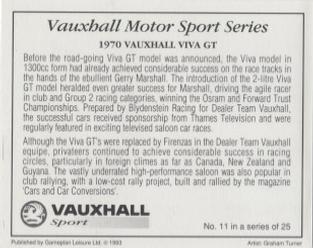 1993 Vauxhall Motor Sports Series #11 1970 Vauxhall Viva GT Back