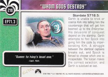 1999 SkyBox Star Trek The Original Series 3 #219 EP 71:3  Whom Gods Destroy Back