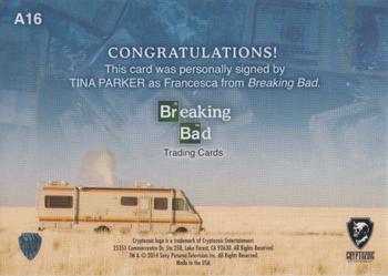 2014 Cryptozoic Breaking Bad Seasons 1 - 5 - Autographs #A16 Tina Parker Back